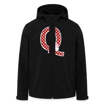 Letter q heart - Men’s Recycled Softshell Jacket by Stanley/Stella - black - Front - AI Model Male 185 light (185cm)