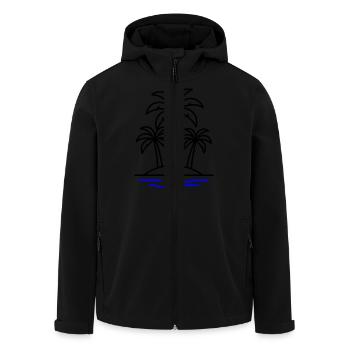 Palm Island Holidays - Men’s Recycled Softshell Jacket by Stanley/Stella - black - Front - AI Model Male 185 light (185cm)