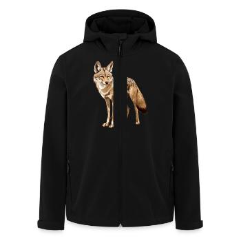 schlauer Schakal - Recycelte Männer Softshell-Jacke von Stanley/Stella - Schwarz - Vorne - AI Model Male 185 light (185cm)