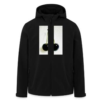 Cherry - Men’s Recycled Softshell Jacket by Stanley/Stella - black - Front - AI Model Male 185 light (185cm)