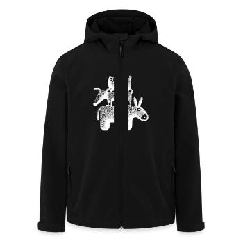 Stadtmusikanten "White" - Recycelte Männer Softshell-Jacke von Stanley/Stella - Schwarz - Vorne - AI Model Male 185 light (185cm)