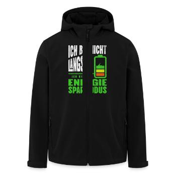 Je ne suis pas LENT, je suis en FAIBLE PUISSANCE - Veste softshell homme en polyester recyclé Stanley/Stella - noir - Devant - AI Model Male 185 light (185cm)