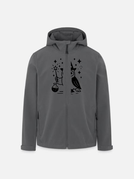 Le Hibou Magicien - Veste softshell homme en polyester recyclé Stanley/Stella - noir