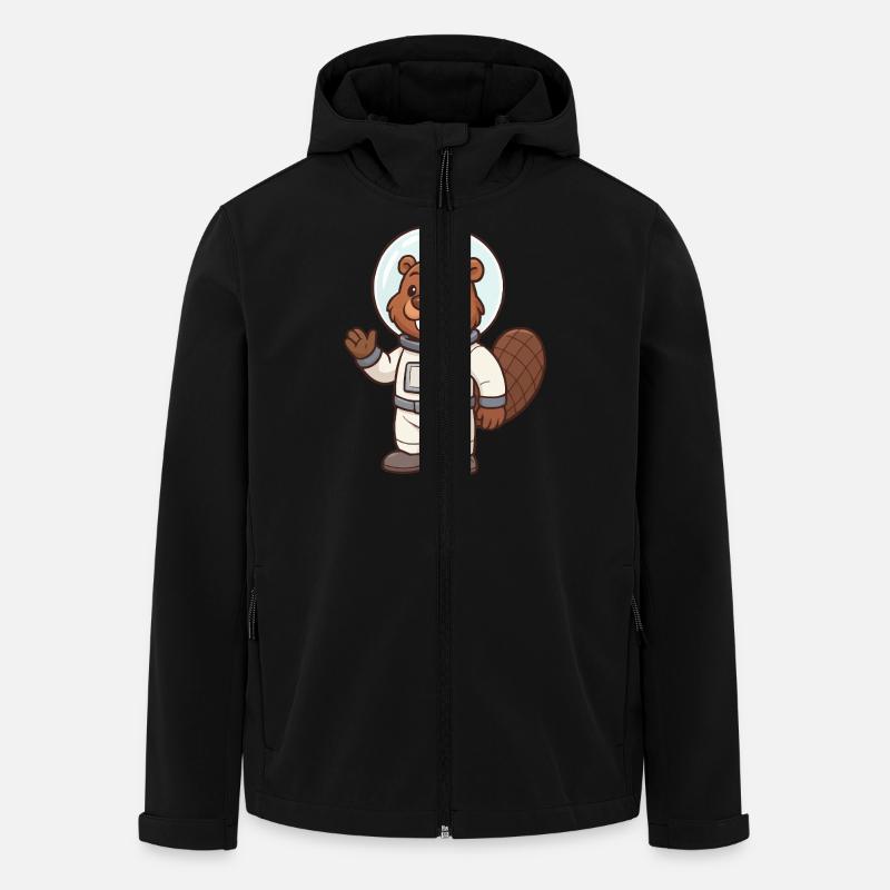 Beaver Astronaut Comic - Men’s Recycled Softshell Jacket by Stanley/Stella - black