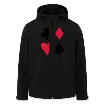 Spielkarten - Kartenspiel - Recycelte Männer Softshell-Jacke von Stanley/Stella - Schwarz - Vorne - AI Model Male 185 light (185cm)