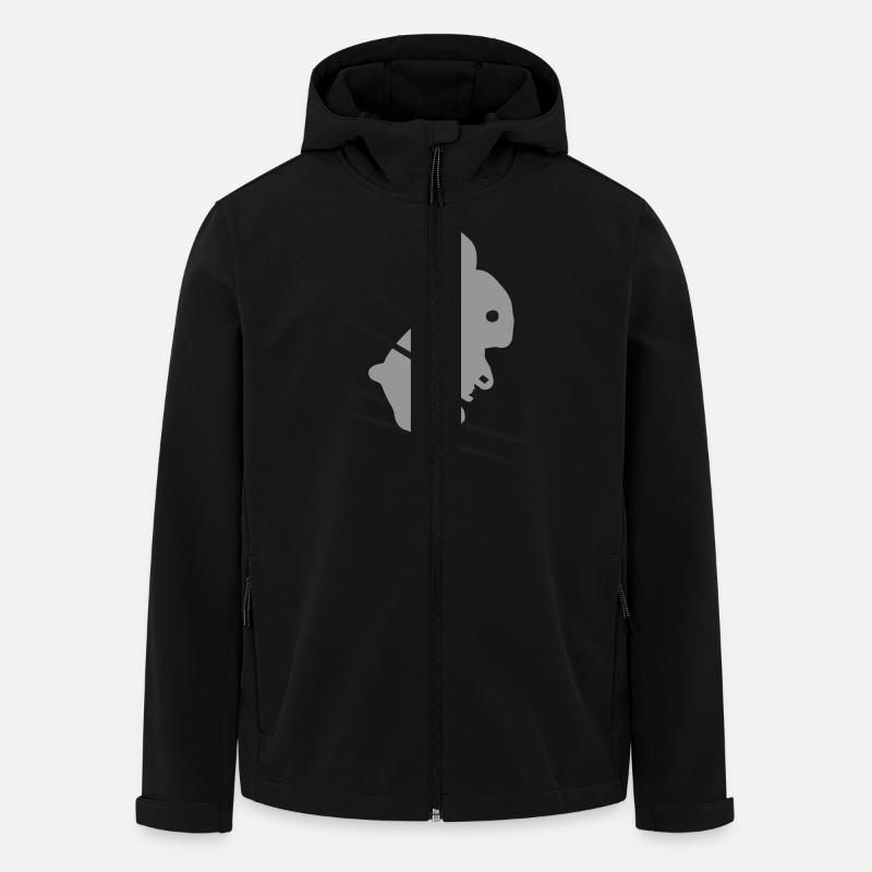 Ski lièvre - Veste softshell homme en polyester recyclé Stanley/Stella - noir