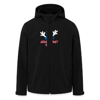 JD Logo+Text (Digital) - Men’s Recycled Softshell Jacket by Stanley/Stella - black - Front - AI Model Male 185 light (185cm)