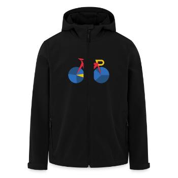 Rennrad Kunst Fahrrad Abstrakt - Recycelte Männer Softshell-Jacke von Stanley/Stella - Schwarz - Vorne - AI Model Male 185 light (185cm)