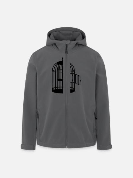 Leerer Käfig / empty cage (1c) - Men’s Recycled Softshell Jacket by Stanley/Stella - black