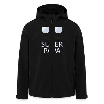 super papa - Veste softshell homme en polyester recyclé Stanley/Stella - noir - Devant - AI Model Male 185 light (185cm)