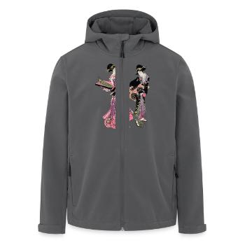 Geisha 5 - Men’s Recycled Softshell Jacket by Stanley/Stella - black - Front - AI Model Male 185 light (185cm)