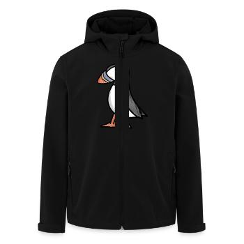 puffin - Men’s Recycled Softshell Jacket by Stanley/Stella - black - Front - AI Model Male 185 light (185cm)
