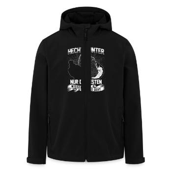 Angeln - Hecht Hunter - Recycelte Männer Softshell-Jacke von Stanley/Stella - Schwarz - Vorne - AI Model Male 185 light (185cm)