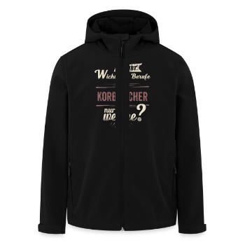 Wichtigere Berufe als - Korbmacher - rot retro - - Men’s Recycled Softshell Jacket by Stanley/Stella - black - Front - AI Model Male 185 light (185cm)