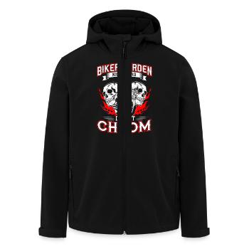 Motorrad Chopper Biker Bikerin Chrom - Recycelte Männer Softshell-Jacke von Stanley/Stella - Schwarz - Vorne - AI Model Male 185 light (185cm)