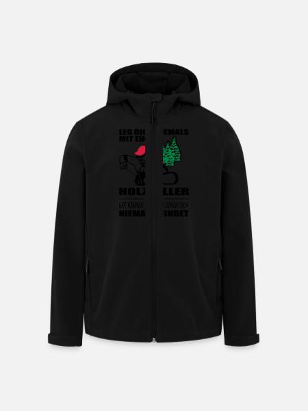 Holzfäller mit Motorsäge - Recycelte Männer Softshell-Jacke von Stanley/Stella - Schwarz