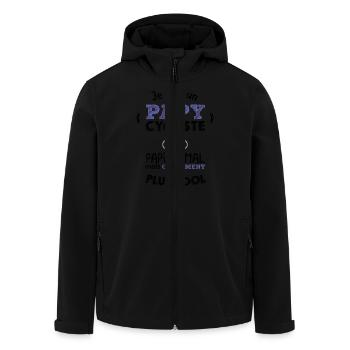 Papy cycliste carrément plus cool - Veste softshell homme en polyester recyclé Stanley/Stella - noir - Devant - AI Model Male 185 light (185cm)
