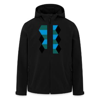3D Muster Cubes - Recycelte Männer Softshell-Jacke von Stanley/Stella - Schwarz - Vorne - AI Model Male 185 light (185cm)