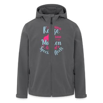 Katze Special Effects, keine Macken - Recycelte Männer Softshell-Jacke von Stanley/Stella - Schwarz - Vorne - AI Model Male 185 light (185cm)