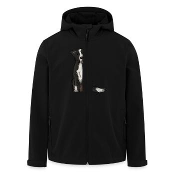 Border Collie - Recycelte Männer Softshell-Jacke von Stanley/Stella - Schwarz - Vorne - AI Model Male 185 light (185cm)