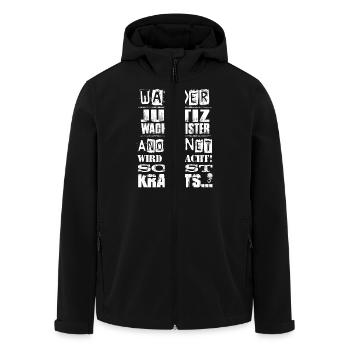 Beruf - Was der Justizwachtmeister anordnet... - Recycelte Männer Softshell-Jacke von Stanley/Stella - Schwarz - Vorne - AI Model Male 185 light (185cm)