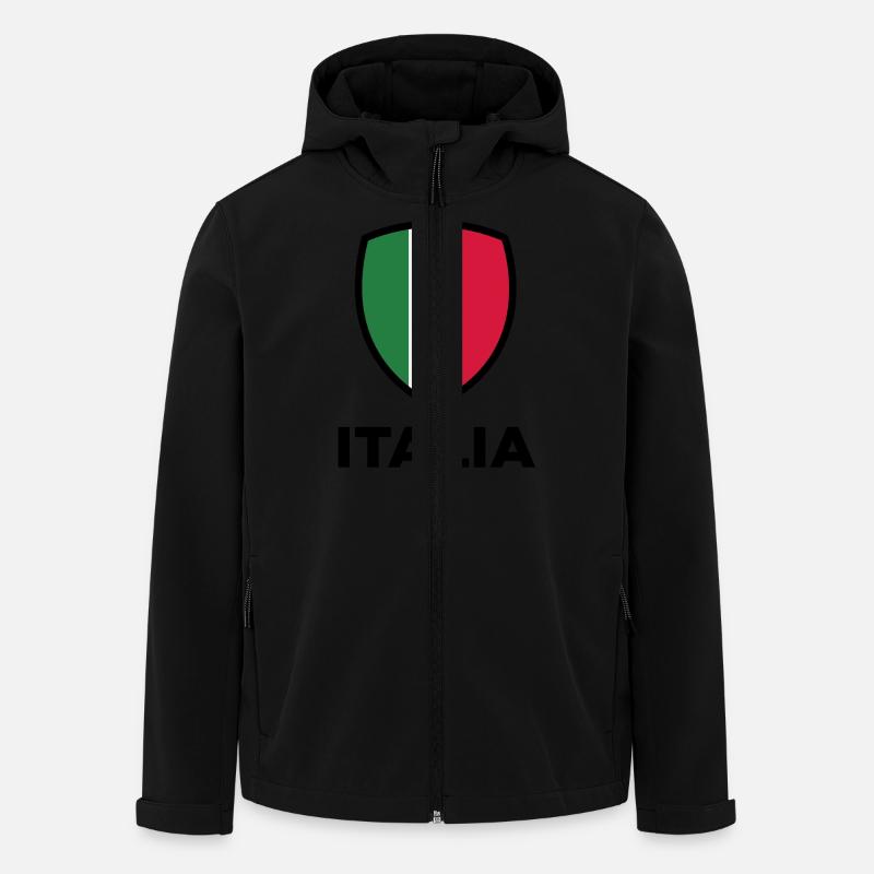 Drapeau national d'Italie - Veste softshell homme en polyester recyclé Stanley/Stella - noir