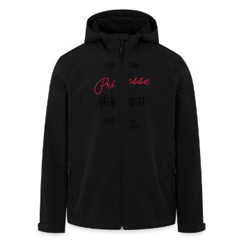 Princesse et Orthophoniste - Veste softshell homme en polyester recyclé Stanley/Stella - noir - Devant - AI Model Male 185 light (185cm)