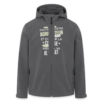 Agriculteur - je gère - Veste softshell homme en polyester recyclé Stanley/Stella - charbon - Devant - AI Model Male 185 light (185cm)