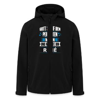 RENÉ - Recycelte Männer Softshell-Jacke von Stanley/Stella - Schwarz - Vorne - AI Model Male 185 light (185cm)