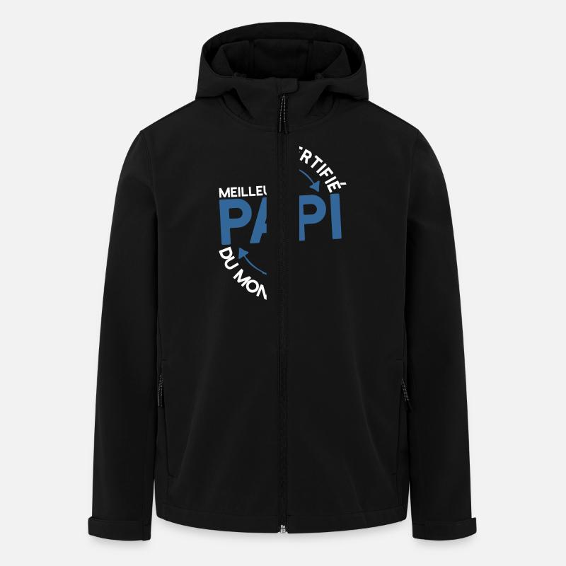 Certifié papi t-shirt cadeau papy - Veste softshell homme en polyester recyclé Stanley/Stella - noir