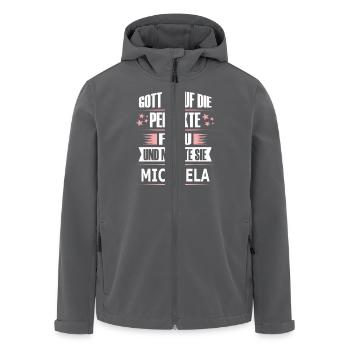 MICHAELA - Recycelte Männer Softshell-Jacke von Stanley/Stella - Anthrazit - Vorne - AI Model Male 185 light (185cm)