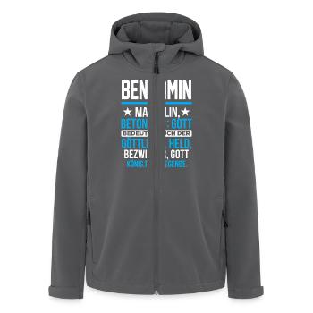 BENJAMIN - Titan - Recycelte Männer Softshell-Jacke von Stanley/Stella - Anthrazit - Vorne - AI Model Male 185 light (185cm)