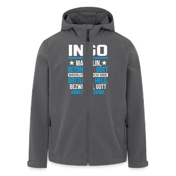 INGO - Titan - Recycelte Männer Softshell-Jacke von Stanley/Stella - Anthrazit - Vorne - AI Model Male 185 light (185cm)