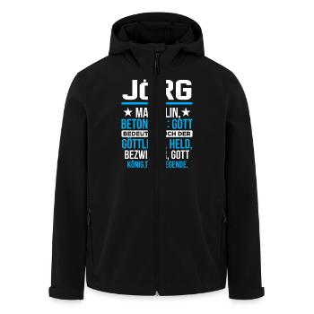 JÖRG - Titan - Recycelte Männer Softshell-Jacke von Stanley/Stella - Schwarz - Vorne - AI Model Male 185 light (185cm)