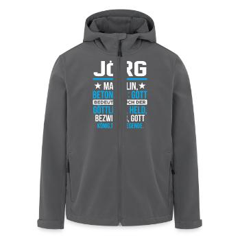 JÖRG - Titan - Recycelte Männer Softshell-Jacke von Stanley/Stella - Anthrazit - Vorne - AI Model Male 185 light (185cm)