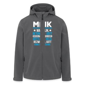 MAIK - Titan - Recycelte Männer Softshell-Jacke von Stanley/Stella - Anthrazit - Vorne - AI Model Male 185 light (185cm)