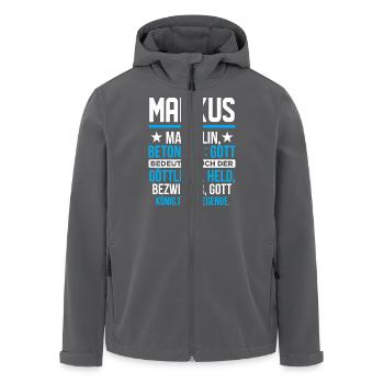 MARKUS - Titan - Recycelte Männer Softshell-Jacke von Stanley/Stella - Anthrazit - Vorne - AI Model Male 185 light (185cm)