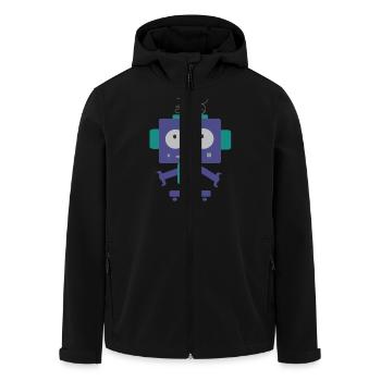 Cute Little Robot - Men’s Recycled Softshell Jacket by Stanley/Stella - black - Front - AI Model Male 185 light (185cm)