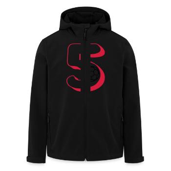 Number 5 handball player - Men’s Recycled Softshell Jacket by Stanley/Stella - black - Front - AI Model Male 185 light (185cm)