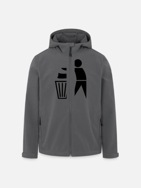 garbage_can - Veste softshell homme en polyester recyclé Stanley/Stella - noir