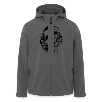 skull music vect 2 by dk - Men’s Recycled Softshell Jacket by Stanley/Stella - black - Front - AI Model Male 185 light (185cm)