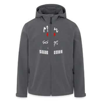 Mein Herz Sauerstoff - Recycelte Männer Softshell-Jacke von Stanley/Stella - Schwarz - Vorne - AI Model Male 185 light (185cm)