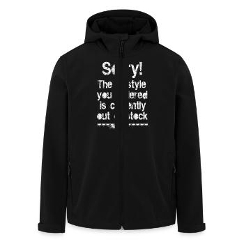 Lifestyle is out of stock (white) - Recycelte Männer Softshell-Jacke von Stanley/Stella - Schwarz - Vorne - AI Model Male 185 light (185cm)