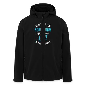 Pas bordélique humour - Veste softshell homme en polyester recyclé Stanley/Stella - noir - Devant - AI Model Male 185 light (185cm)