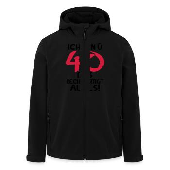 40 Geburtstag ü 40 Geschenk 40. - Recycelte Männer Softshell-Jacke von Stanley/Stella - Schwarz - Vorne - AI Model Male 185 light (185cm)