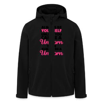 Always be yourself unless you can be a unicorn - Men’s Recycled Softshell Jacket by Stanley/Stella - black - Front - AI Model Male 185 light (185cm)