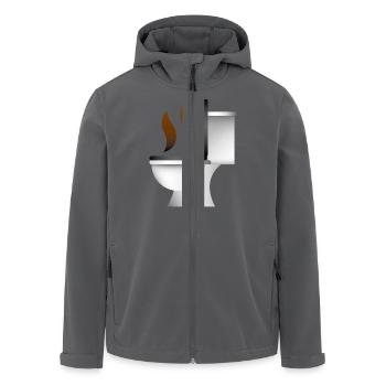 Smiley Toilet - Men’s Recycled Softshell Jacket by Stanley/Stella - black - Front - AI Model Male 185 light (185cm)