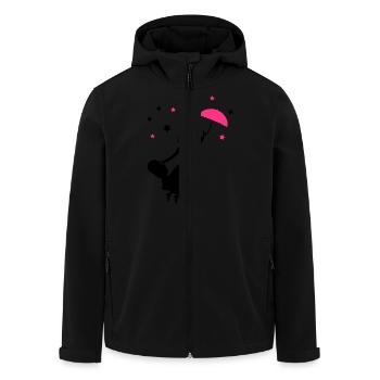 frau_regenschirm_02 - Recycelte Männer Softshell-Jacke von Stanley/Stella - Schwarz - Vorne - AI Model Male 185 light (185cm)