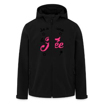 Fée / Fille / Princesse / Reine / Naissance / Bébé - Men’s Recycled Softshell Jacket by Stanley/Stella - black - Front - AI Model Male 185 light (185cm)