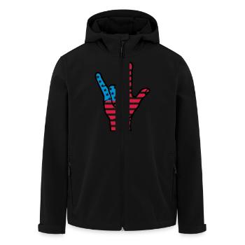 hand_usa - Recycelte Männer Softshell-Jacke von Stanley/Stella - Schwarz - Vorne - AI Model Male 185 light (185cm)